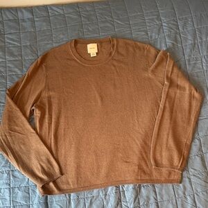 Women’s Taupe Calvin Klein Crew Neck Sweater, Size XL